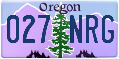 OR license plate 027NRG