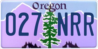 OR license plate 027NRR