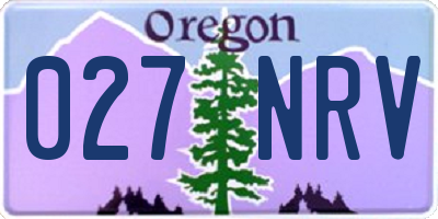 OR license plate 027NRV