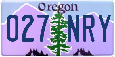 OR license plate 027NRY