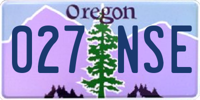 OR license plate 027NSE