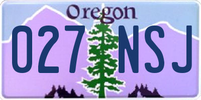 OR license plate 027NSJ