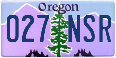 OR license plate 027NSR
