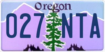 OR license plate 027NTA