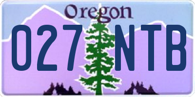 OR license plate 027NTB