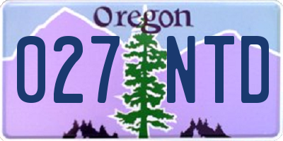 OR license plate 027NTD