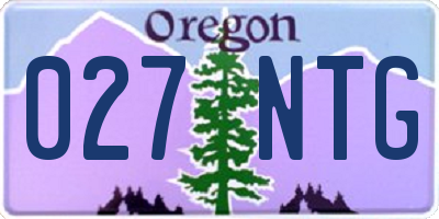OR license plate 027NTG