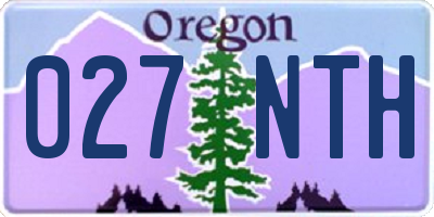 OR license plate 027NTH