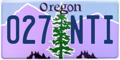 OR license plate 027NTI