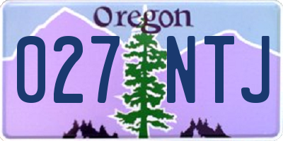 OR license plate 027NTJ