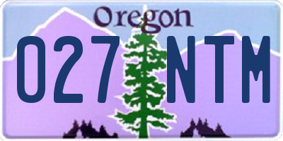 OR license plate 027NTM