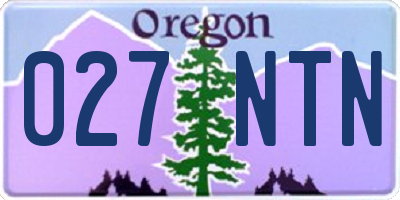 OR license plate 027NTN
