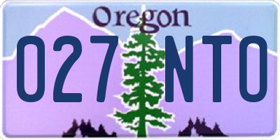 OR license plate 027NTO