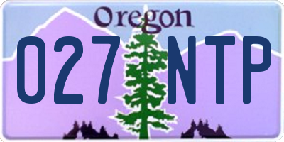 OR license plate 027NTP