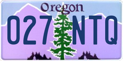 OR license plate 027NTQ