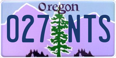 OR license plate 027NTS