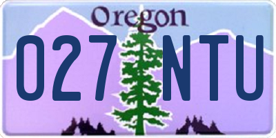 OR license plate 027NTU