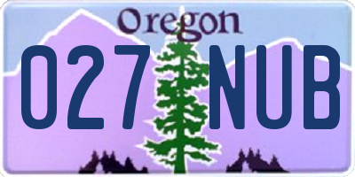 OR license plate 027NUB