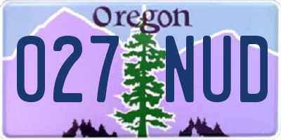 OR license plate 027NUD