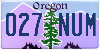 OR license plate 027NUM