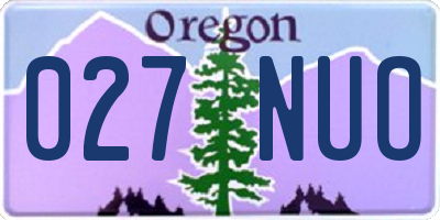 OR license plate 027NUO