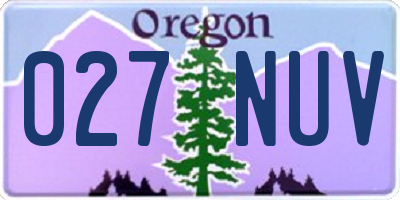 OR license plate 027NUV