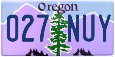 OR license plate 027NUY