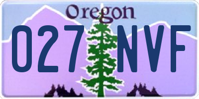 OR license plate 027NVF