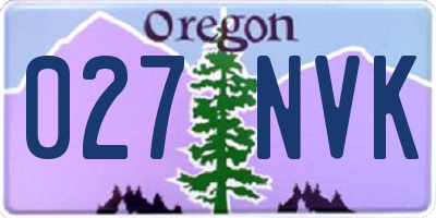 OR license plate 027NVK