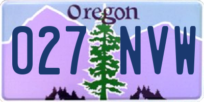 OR license plate 027NVW