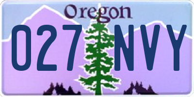 OR license plate 027NVY