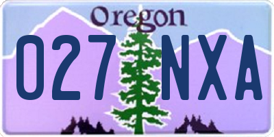 OR license plate 027NXA