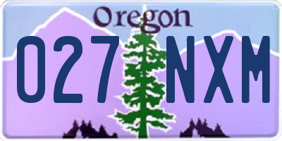 OR license plate 027NXM