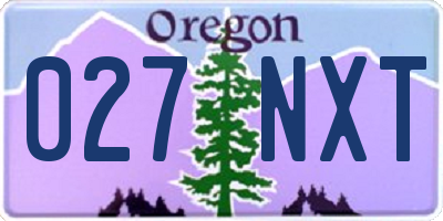 OR license plate 027NXT