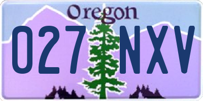 OR license plate 027NXV