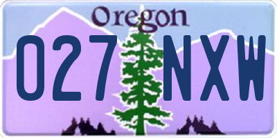 OR license plate 027NXW