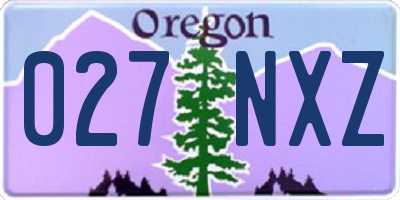 OR license plate 027NXZ