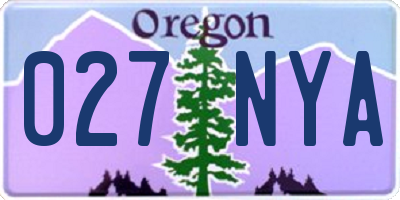 OR license plate 027NYA