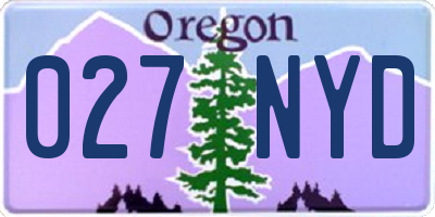 OR license plate 027NYD