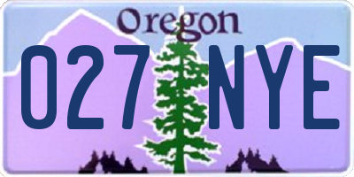OR license plate 027NYE