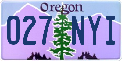 OR license plate 027NYI
