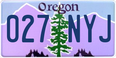 OR license plate 027NYJ