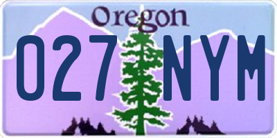 OR license plate 027NYM