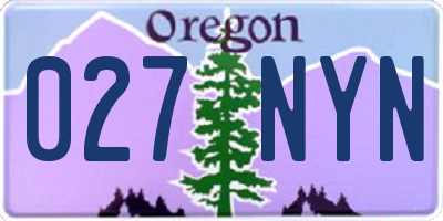 OR license plate 027NYN