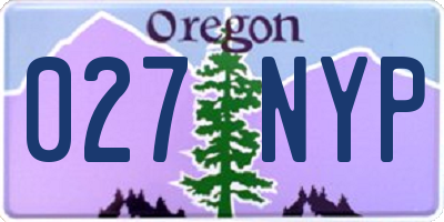 OR license plate 027NYP