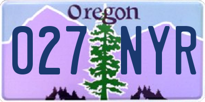 OR license plate 027NYR