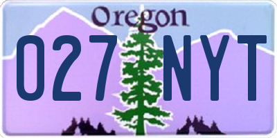 OR license plate 027NYT