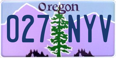 OR license plate 027NYV