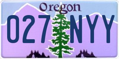OR license plate 027NYY