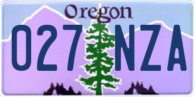 OR license plate 027NZA